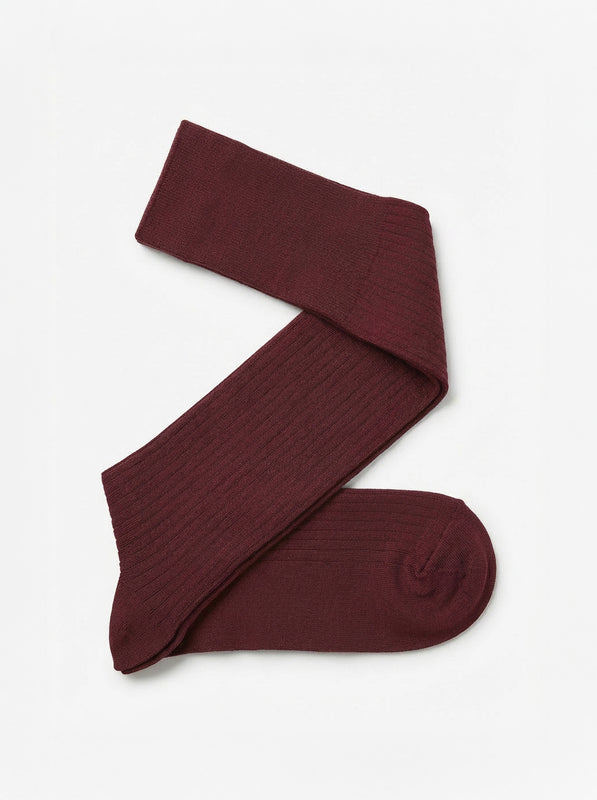 Pétrone mi-bas fil d’Écosse homme#couleur_bordeaux-foncé