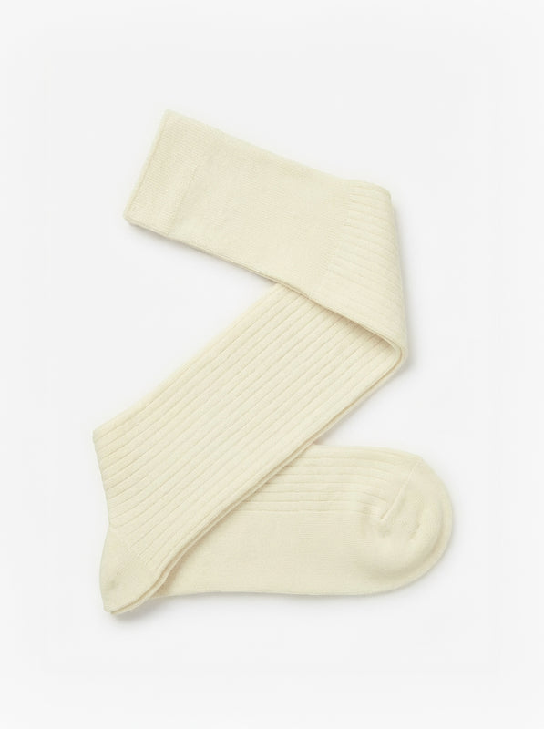 Pétrone mi-bas fil d’Écosse homme#couleur_ivoire