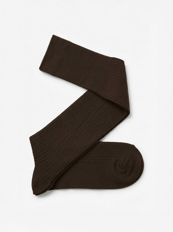 Pétrone mi-bas fil d’Écosse  homme#couleur_marron-foncé