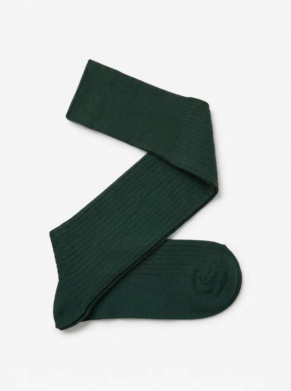 Pétrone mi-bas fil d’Écosse homme#couleur_vert-bouteille