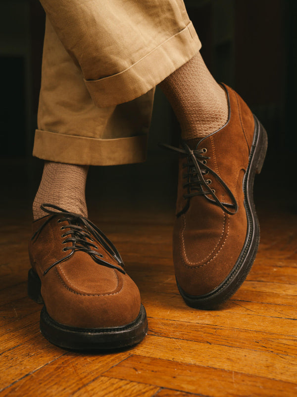 Pétrone chaussettes nid d'abeille fil d'Ecosse taupe homme#couleur_taupe