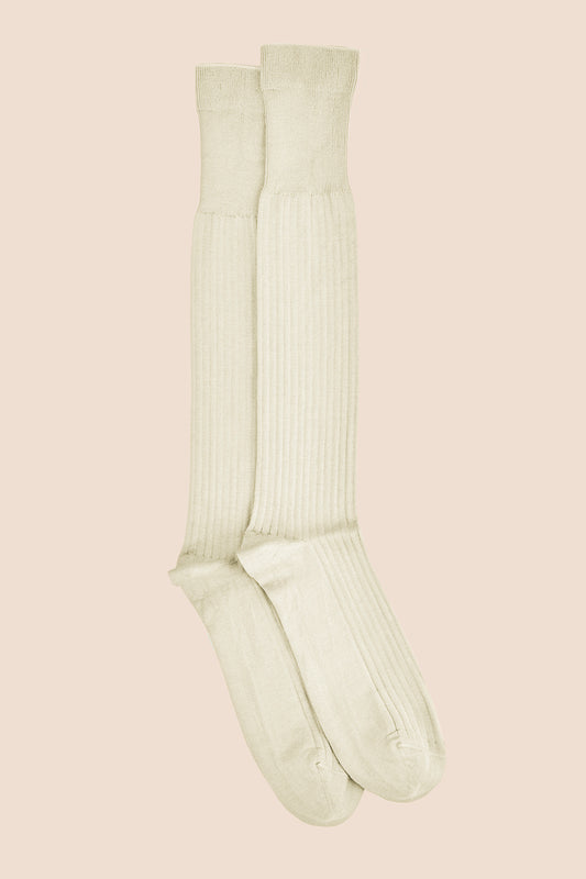 Pétrone mi-bas fil d’Écosse beige homme