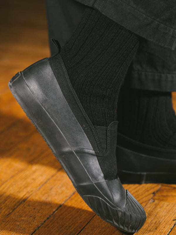 Pétrone chaussettes chaudes côtelées laine mérinos noir femme#couleur_noir