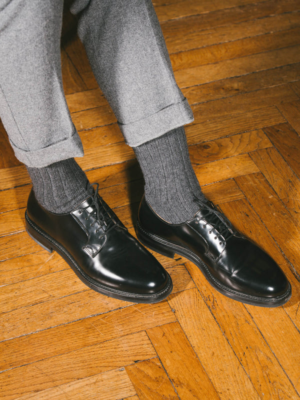 Pétrone chaussettes chaudes côtelées laine mérinos gris anthracite homme#couleur_gris-anthracite