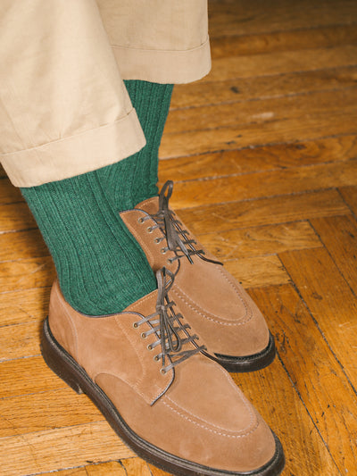 Pétrone chaussettes chaudes côtelées laine mérinos vert homme#couleur_vert