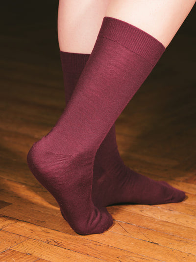 Pétrone chaussettes laine mérinos bordeaux foncé femme#couleur_bordeaux-foncé