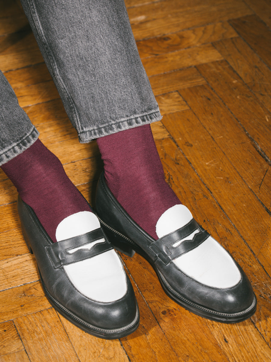 Pétrone chaussettes laine mérinos bordeaux foncé femme#couleur_bordeaux-foncé