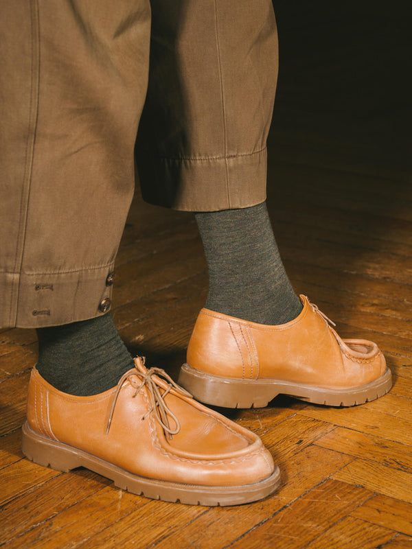 Pétrone chaussettes laine mérinos vert kaki femme#couleur_vert-kaki