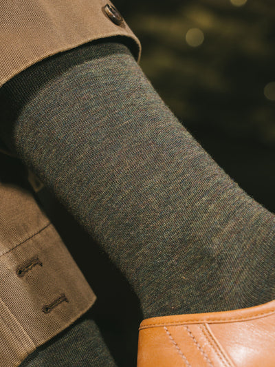 Pétrone chaussettes laine mérinos vert kaki femme#couleur_vert-kaki