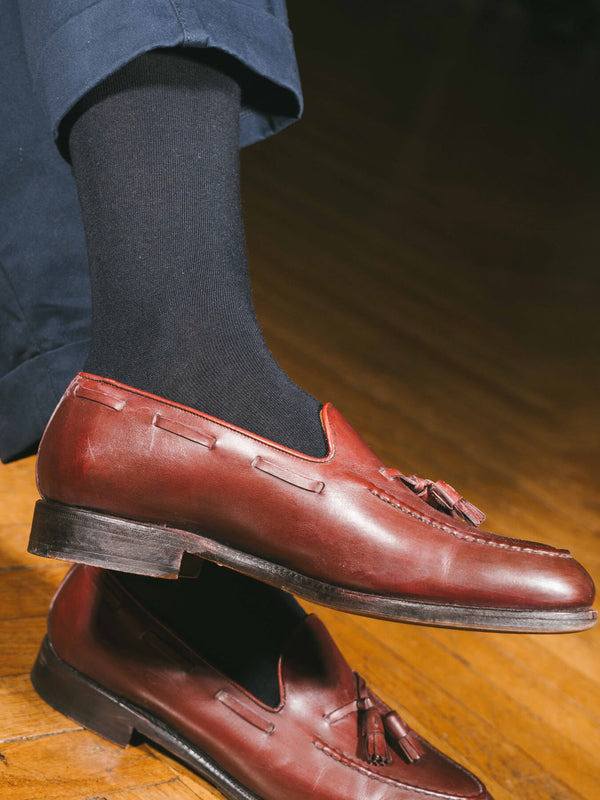 Pétrone chaussettes laine mérinos bleu marine femme#couleur_bleu-marine