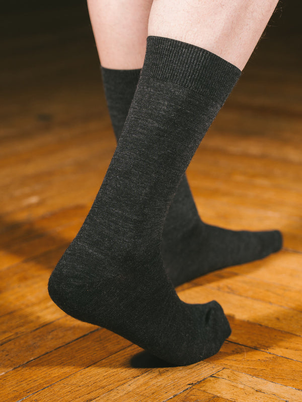 Pétrone chaussettes laine mérinos gris anthracite homme#couleur_gris-anthracite-chiné