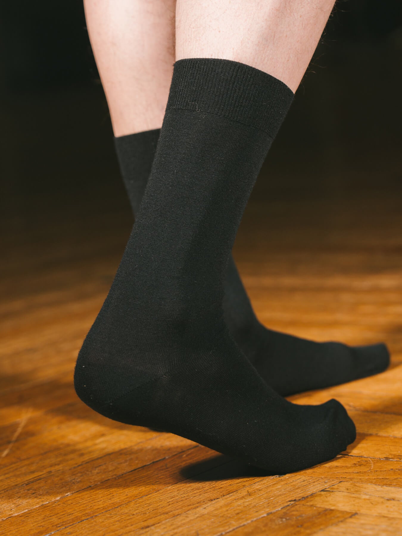 Pétrone chaussettes laine mérinos noir homme#couleur_noir