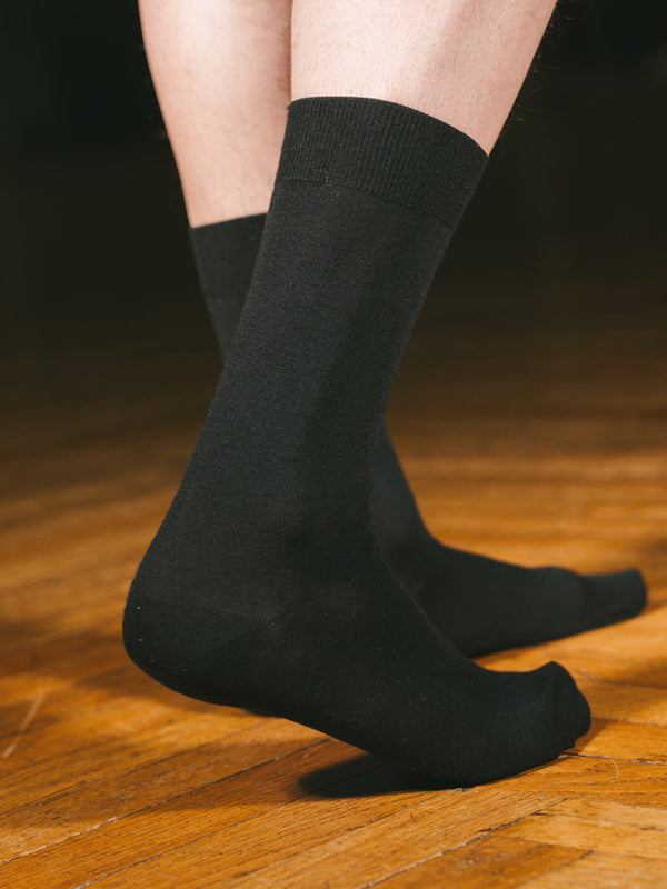 Pétrone chaussettes laine mérinos noir homme#couleur_noir