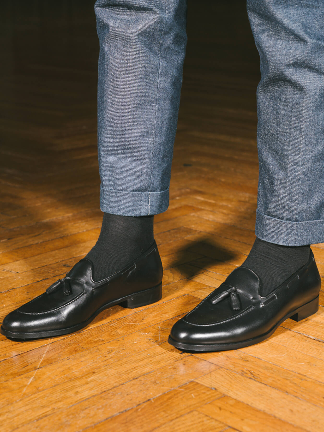 Pétrone chaussettes laine mérinos noir homme#couleur_noir