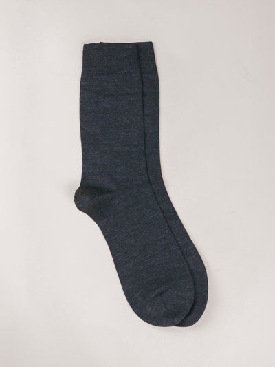 Pétrone chaussettes laine mérinos bleu chiné homme#couleur_bleu-marine-chiné