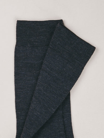 Pétrone chaussettes laine mérinos bleu chiné homme#couleur_bleu-marine-chiné
