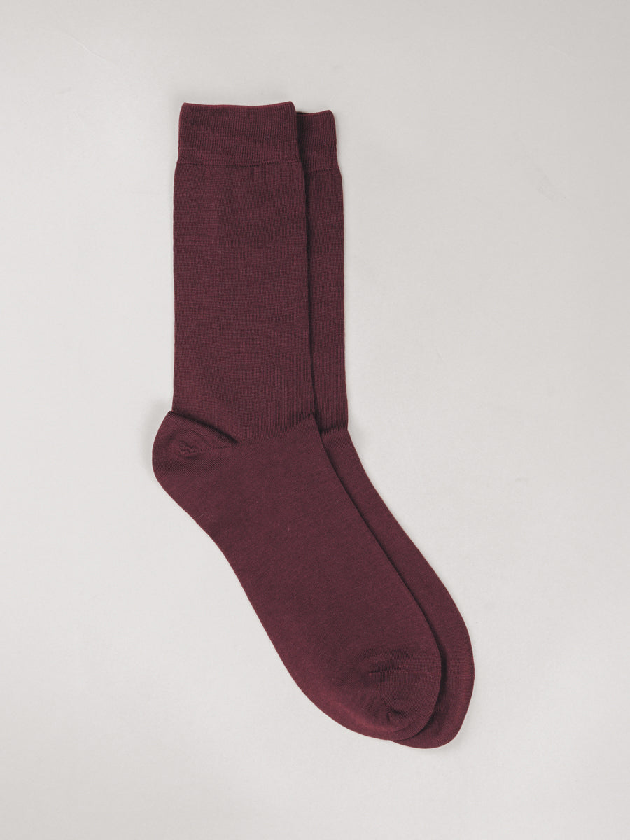 Pétrone chaussettes laine mérinos bordeaux foncé homme#couleur_bordeaux-foncé