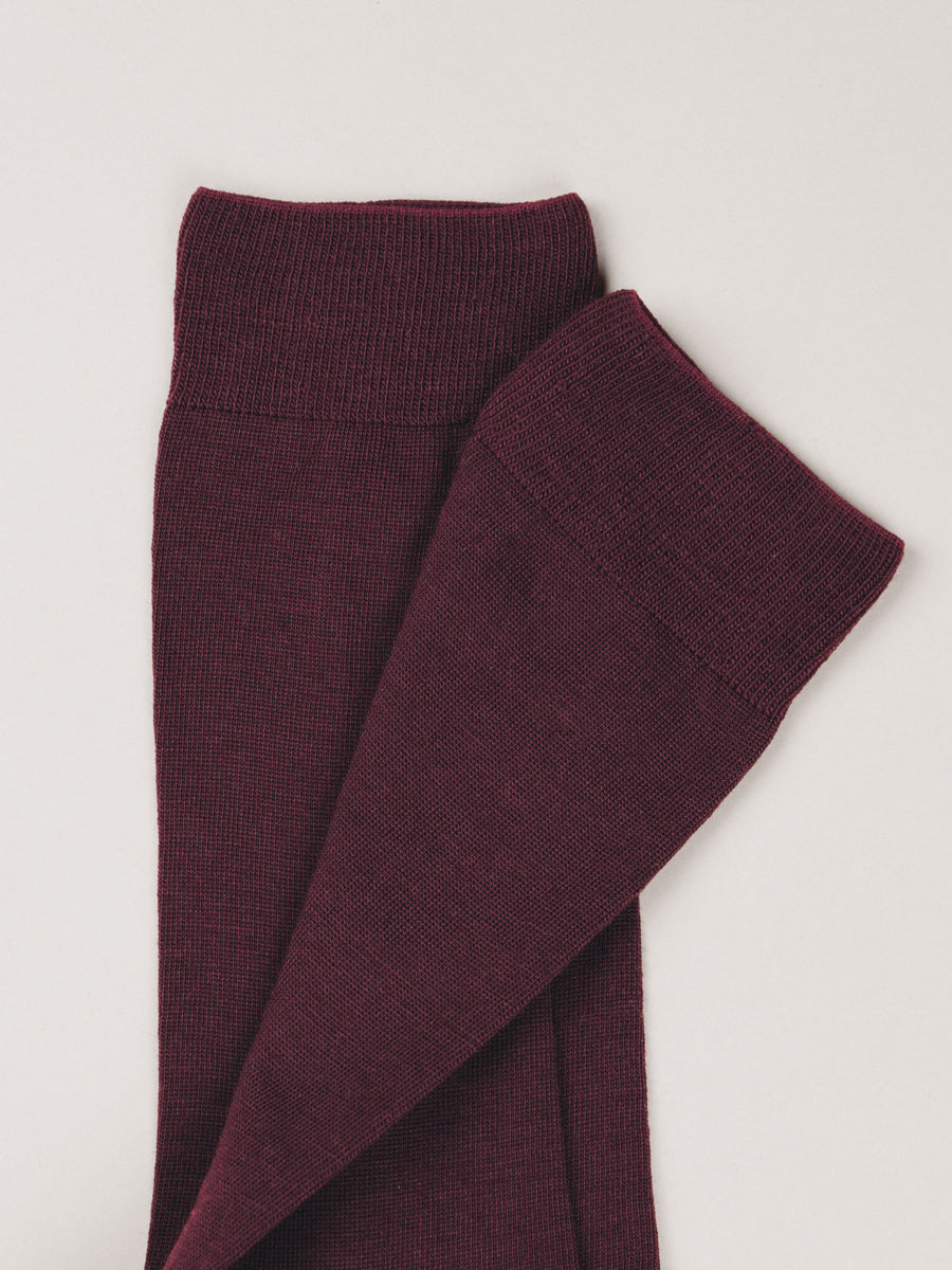 Pétrone chaussettes laine mérinos bordeaux foncé femme#couleur_bordeaux-foncé