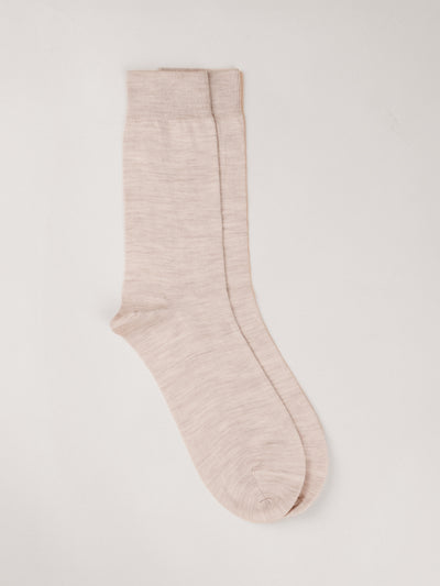 Pétrone chaussettes laine mérinos beige chiné homme#couleur_beige-chiné