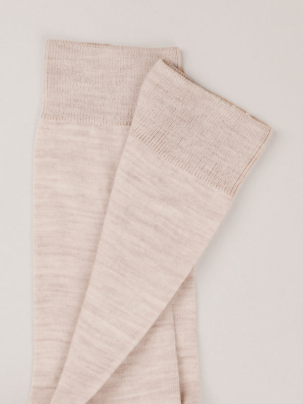 Pétrone chaussettes laine mérinos beige chiné femme#couleur_beige-chiné