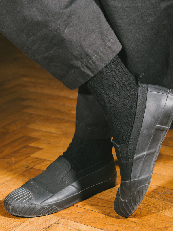 Pétrone chaussettes chaudes maille laine mérinos noir homme#couleur_noir