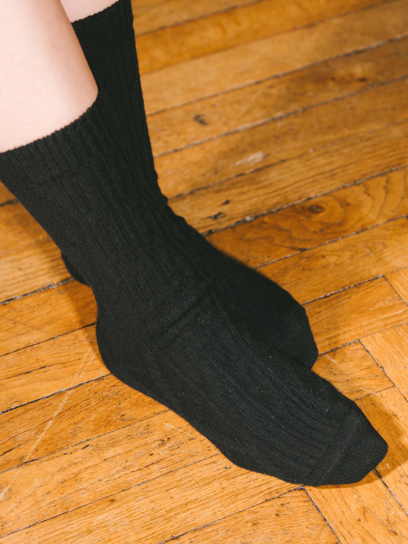 Pétrone chaussettes chaudes maille laine mérinos noir femme#couleur_noir