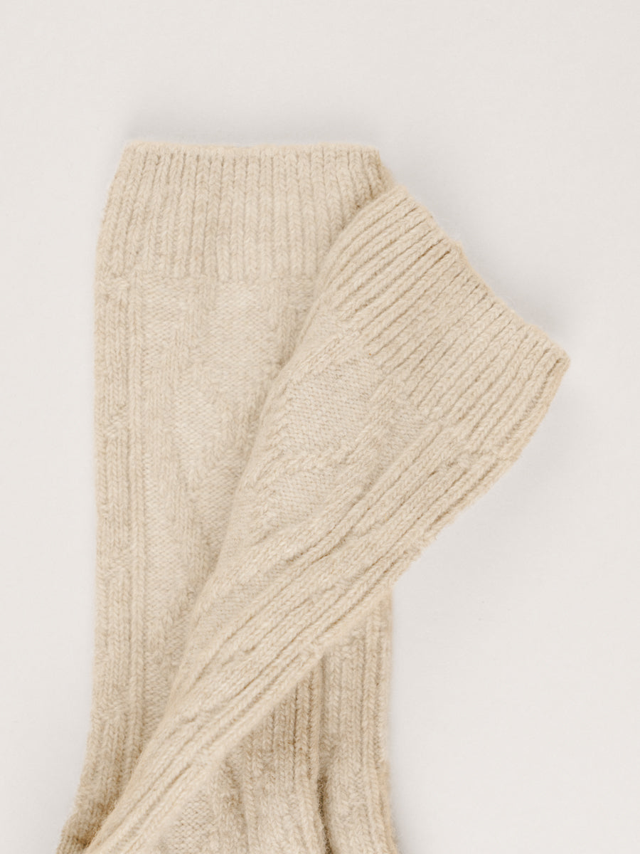 Pétrone chaussettes chaudes maille laine mérinos beige homme#couleur_beige