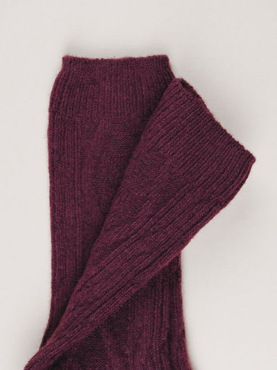 Pétrone chaussettes chaudes maille laine mérinos bordeaux foncé homme#couleur_bordeaux-foncé