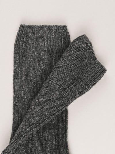 Pétrone chaussettes chaudes maille laine mérinos gris anthracite homme#couleur_gris-anthracite