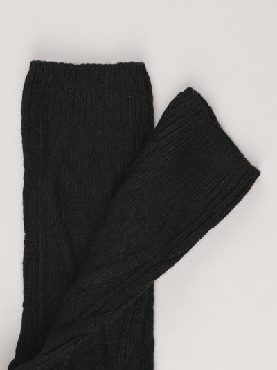 Pétrone chaussettes chaudes maille laine mérinos noir homme#couleur_noir