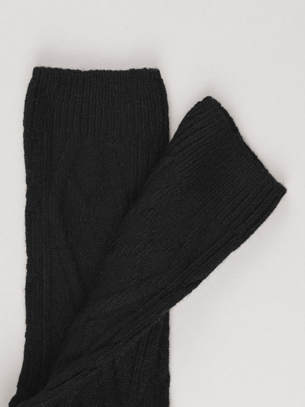 Pétrone chaussettes chaudes maille laine mérinos noir homme#couleur_noir