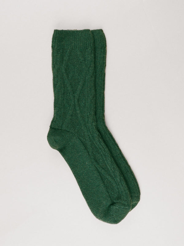 Pétrone chaussettes chaudes maille laine mérinos vert homme#couleur_vert