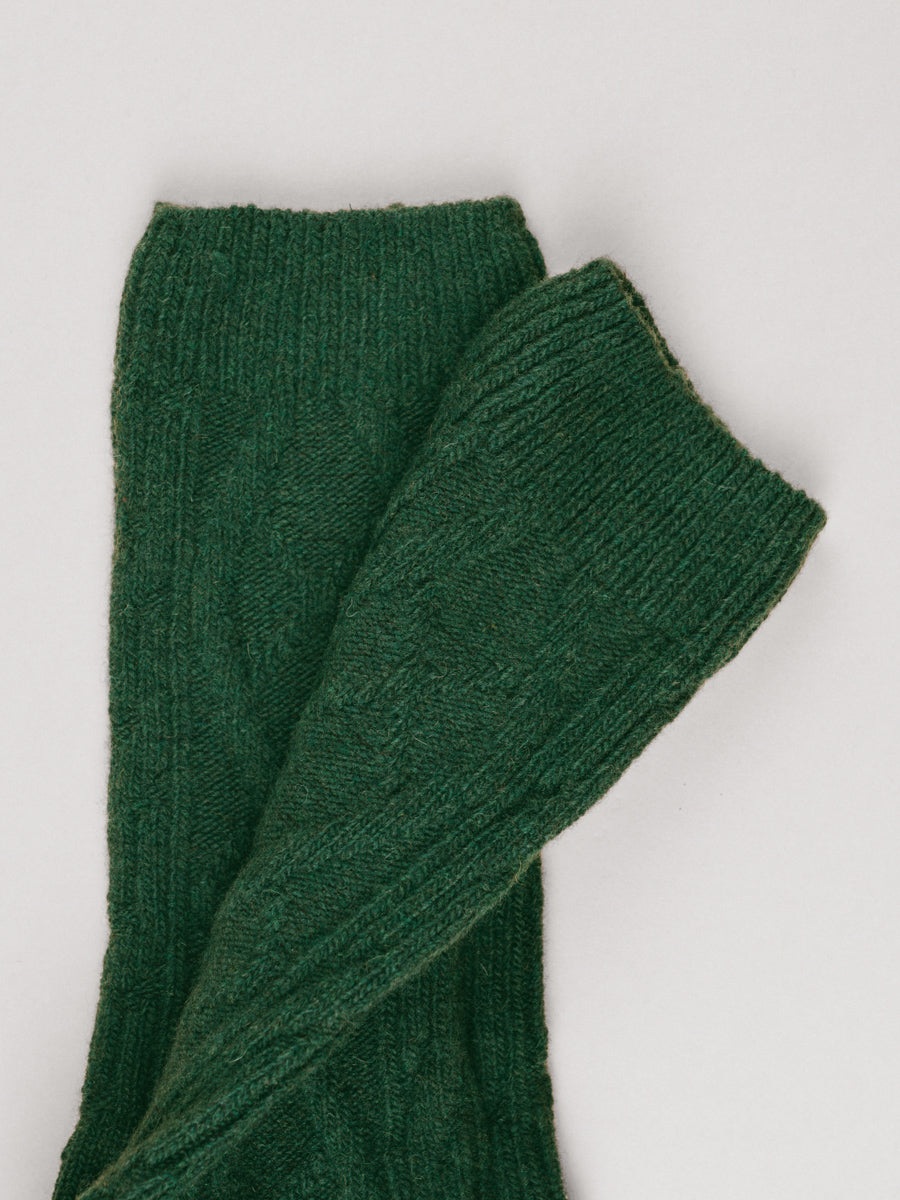 Pétrone chaussettes chaudes maille laine mérinos vert femme#couleur_vert