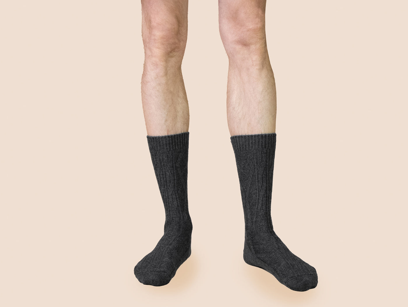 Pétrone chaussettes laine mérinos  épaisse maille irlandaise gris anthracite homme#couleur_gris-anthracite