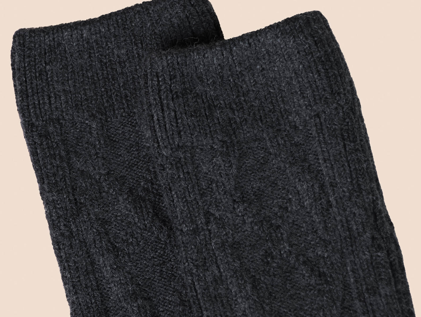 Pétrone chaussettes laine mérinos  épaisse maille irlandaise gris anthracite homme#couleur_gris-anthracite