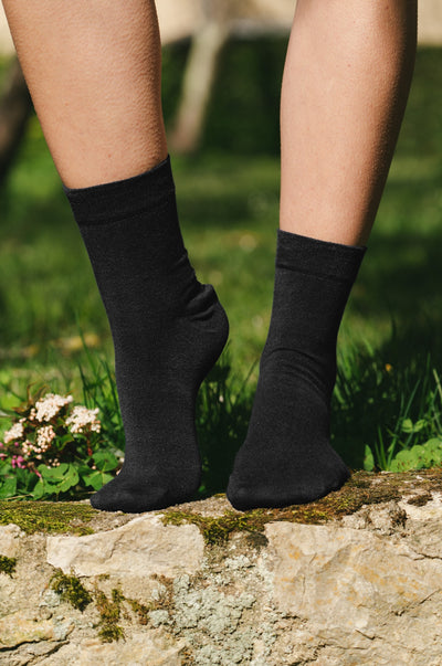 Chaussettes lin noir homme made in Portugal