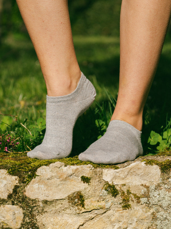 Pétrone socquettes lin coton gris femme#couleur_gris-clair