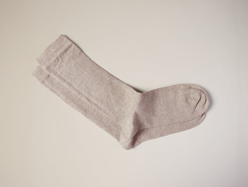Petrone-chaussettes-lin-coton-homme-beige chiné#couleur_beige-chiné