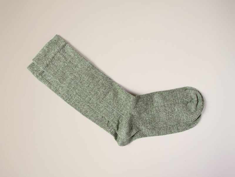 Petrone-chaussettes-lin-coton-homme-vert kaki chiné#couleur_vert-kaki-chiné
