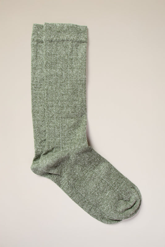 Chaussettes côtelées lin & coton