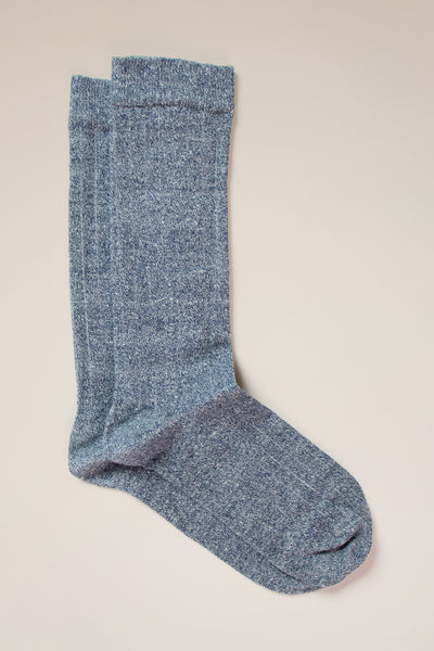 Chaussettes côtelées lin & coton
