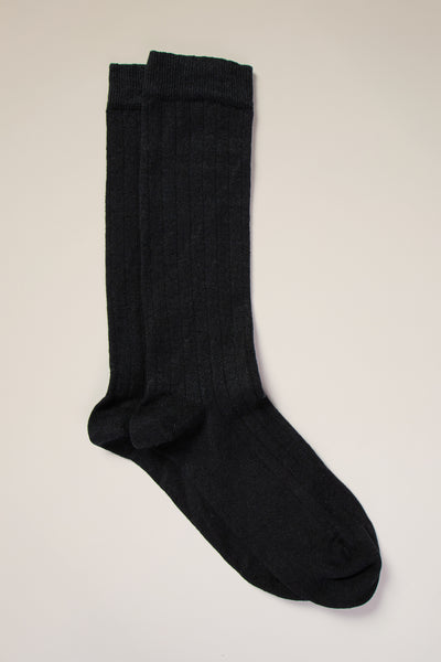 Chaussettes côtelées lin & coton