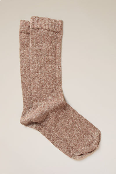 Chaussettes côtelées lin & coton