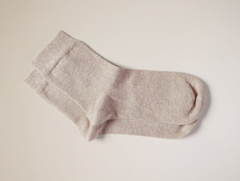 Petrone-chaussettes-lin-coton-homme-beige chiné#couleur_beige-chiné