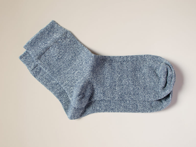 Petrone-chaussettes-lin-coton-homme-bleu chiné#couleur_bleu-chiné