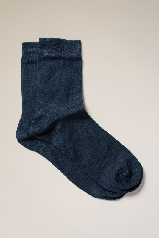 Chaussettes lisses lin & coton