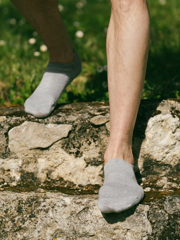 Pétrone socquettes lin coton gris homme#couleur_gris-clair