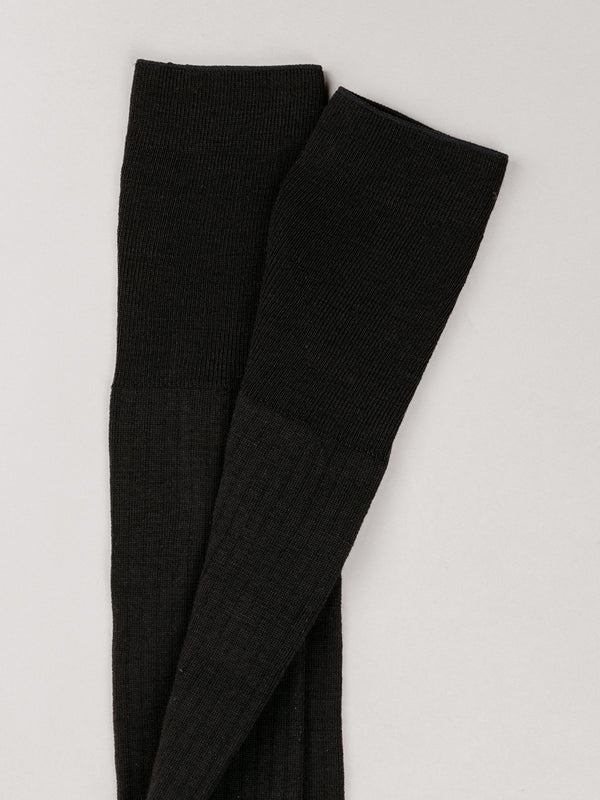 Pétrone mi-bas laine mérinos noir homme#couleur_noir