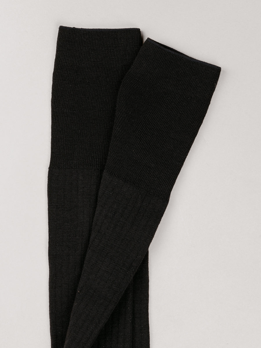 Pétrone mi-bas laine mérinos noir femme#couleur_noir