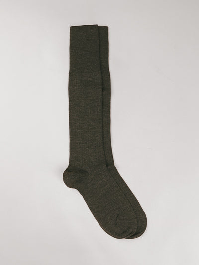 Pétrone mi-bas laine mérinos gris anthracite chiné femme#couleur_gris-anthracite-chiné